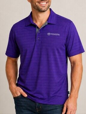 Pro Celebrity Toyota Polo Shirt Purple Mens Large Embroidered Performance Golf